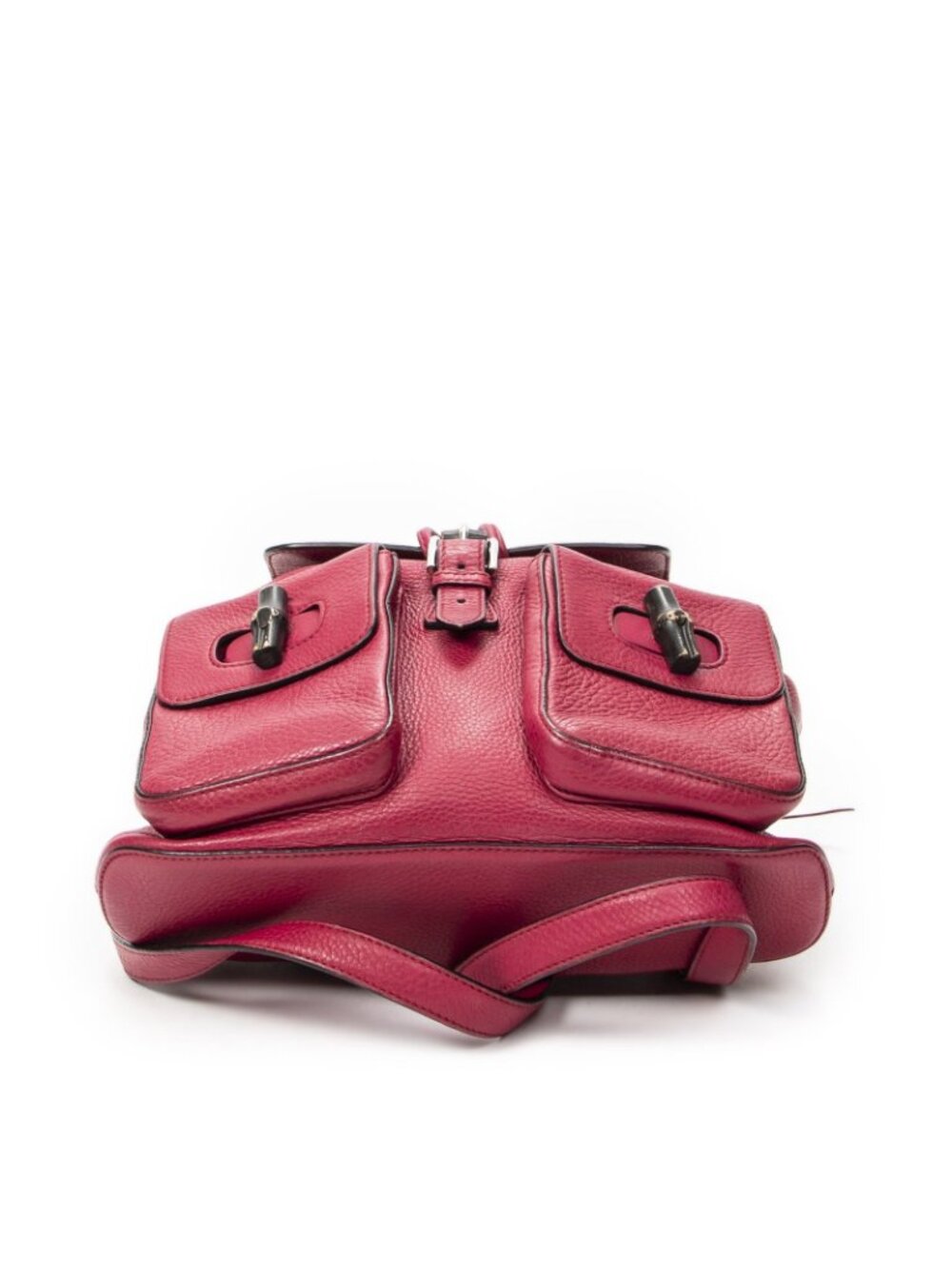 Gucci Bamboo Backpack Tassel Fuchsia Pink Gray Calfskin Leather - Picture 6 of 10
